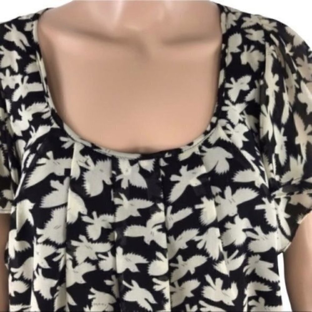 Daniel Rainn swirling birds Blouse top size small Style#10803 - Picture 3 of 8